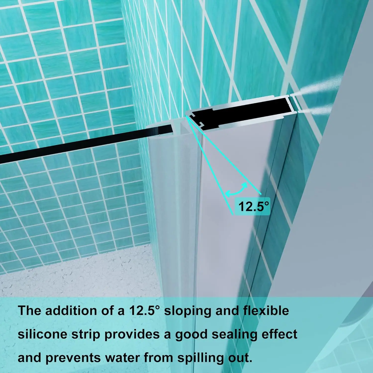 34-35.5 in.W x 72 in.H Bifold Frameless Glass Shower Door,1/4 in. Fold Clear Glass Shower Panel Pivot Swing Shower Doors 4