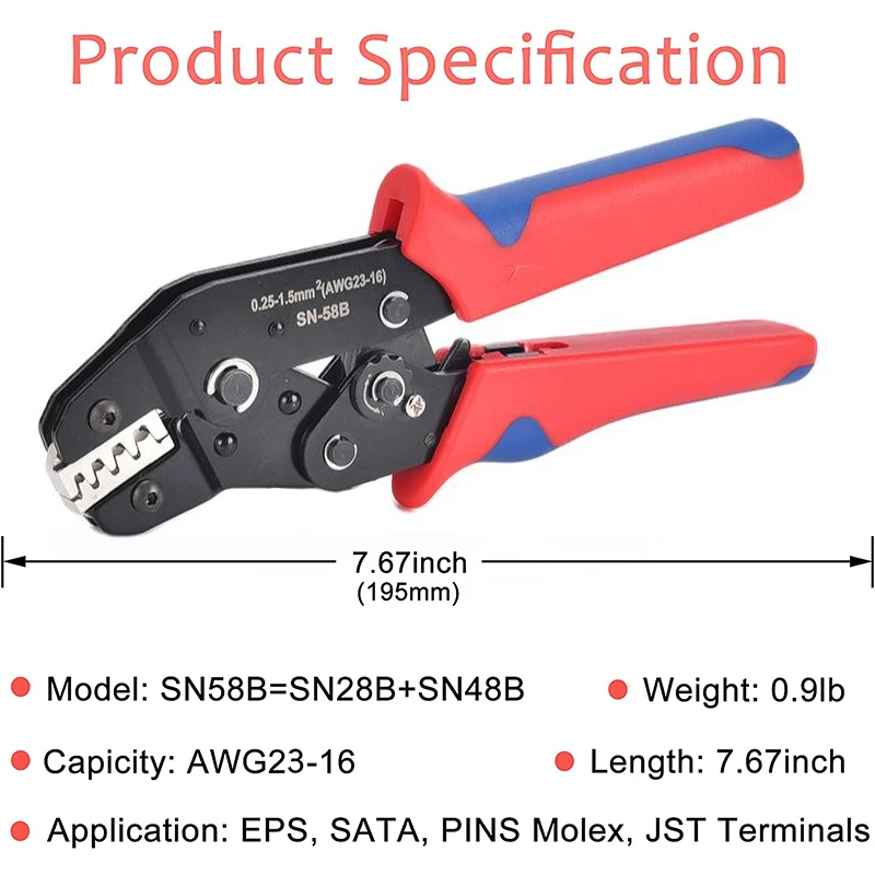 SN-58B Dupont Crimping Tool Kit crimping tool crimping tools crimping tool set crimping pliers 310PCS/620PCS/1550PCS Jst Xh Crimper Pliers Terminal Ferrule Crimper Wire Hand Tool Set