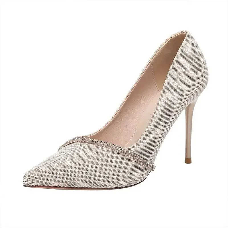 Ladies Shoes 2024 Fashion Basic Women's High Heels Sexy Party Pumps Women Crystal Slip-on Spike Thin Heels Female Shoes Zapatos 6