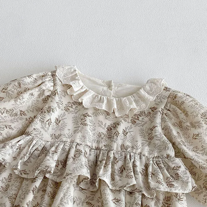 Description Picture 4 of item2025 New Autumn Korean Style Climbing Suit Long Sleeved Cotton Printed Newborn Baby Girls Bodysuits 0-24M Baby Girl Clothing