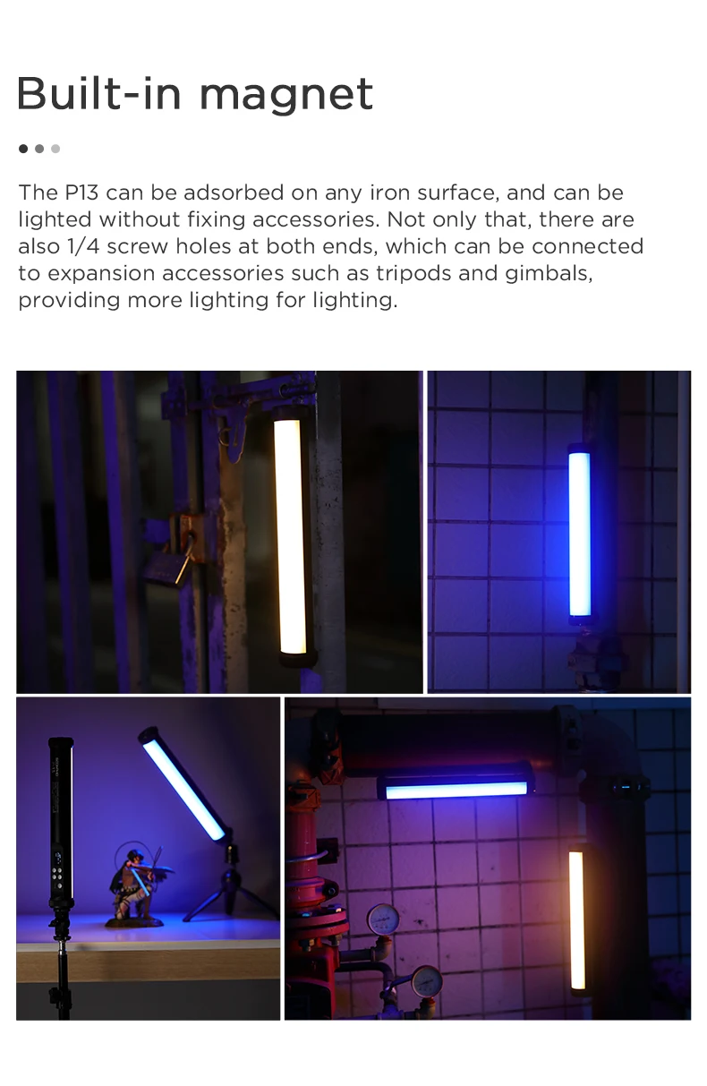 P13 RGB Led Video Light Stick With Tripod 2500K-8500K CRI 95+ Photography Studio