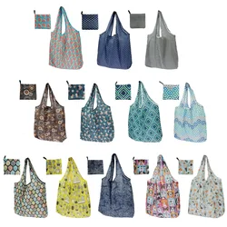 Set of 12 Reusable Foldable Eco - Friendly Shopping Tote Bags - Large Size (12 pieces)