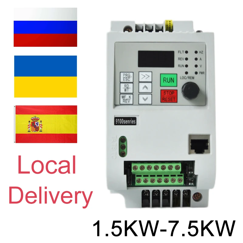 

VFD Inverter 1.5KW/2.2KW/4KW/5.5KW Frequency Converter AT1 3P-220V Output CNC Spindle motor speed Control VFD Converter 2
