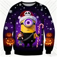2025 Disney Plus Size Women's Sweatshirt Hooded Fashion Halloween Christmas Minions Pants Unique Print  Streetwear Hip-Hop Style