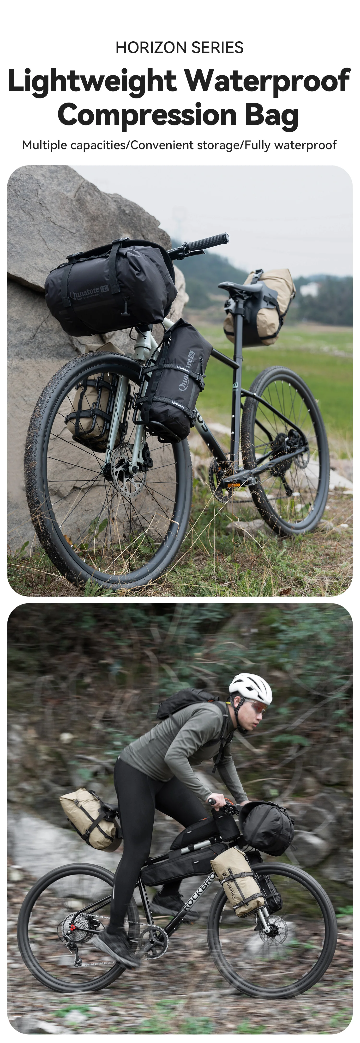Fahrradträger-Aufbewahrungstasche am Fahrrad montiert