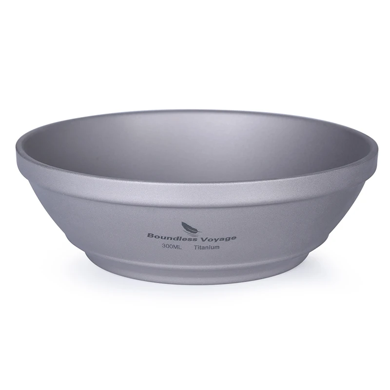 

Boundless Voyage Camping Titanium Bowl 300ml Food Fruit Container Double-wall Anti-scaldingOutdoor Hiking Picnic Tableware Bowl