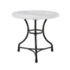 Furniture Marble Bistro Table Height Adjustable Round Top Black Iron Base Dining Room Kitchen Small Space Home Decor 4
