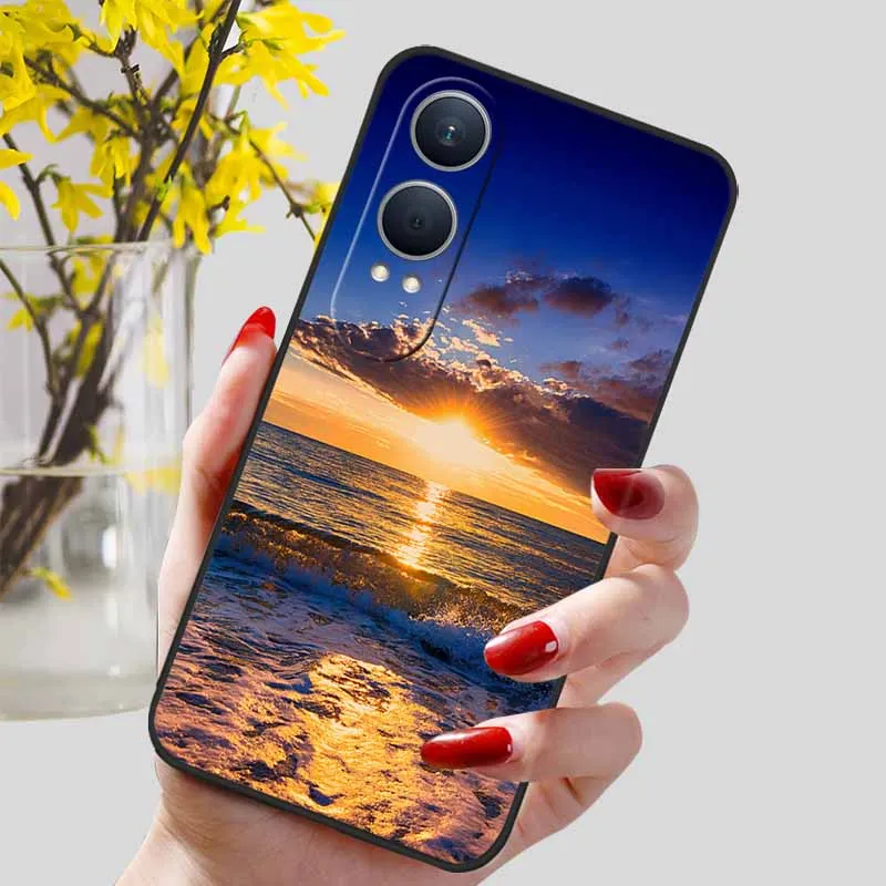 Floral Silicone Soft TPU Phone Case – Shockproof Protector Bumper Cover for OnePlus Nord CE4 Lite 5G