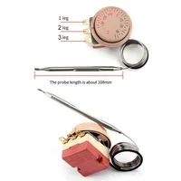 1 pièce -30 à 30 ℃   Thermostat de réfrigérateur, interrupteur de température mécanique AC 250V 16A, interrupteur de contrôle de température du réfrigérateur 2