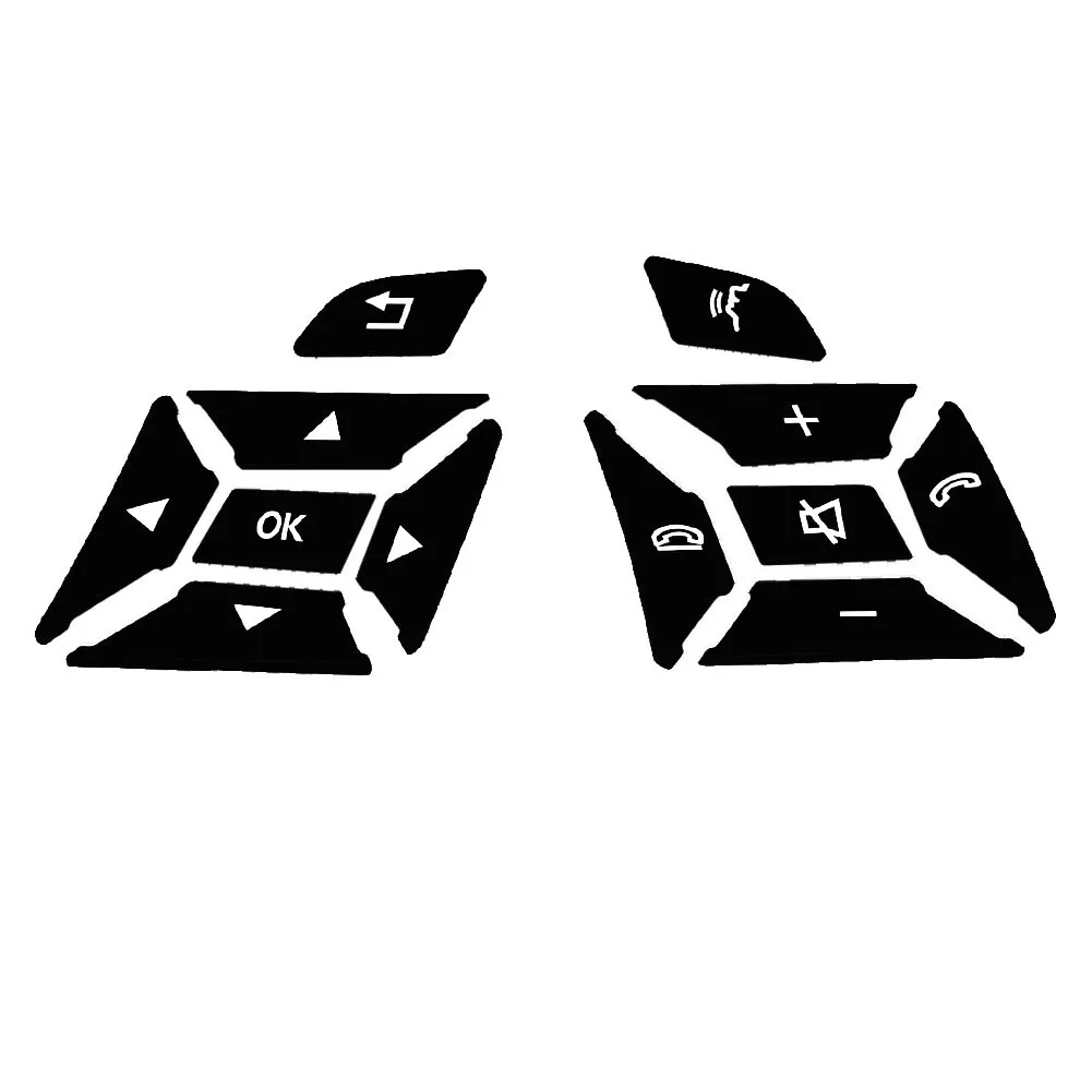 Elegant Black Steering Wheel Button Switch Trim Cover Sticker