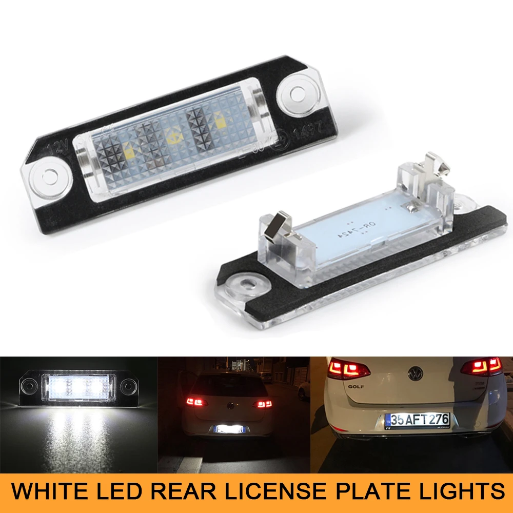 

3SMD White LED License Number Plate Lights No Error for Golf 4 5 Lupo Polo 9N Passat 3C B6 Limousine 2005-2010 Car Styling