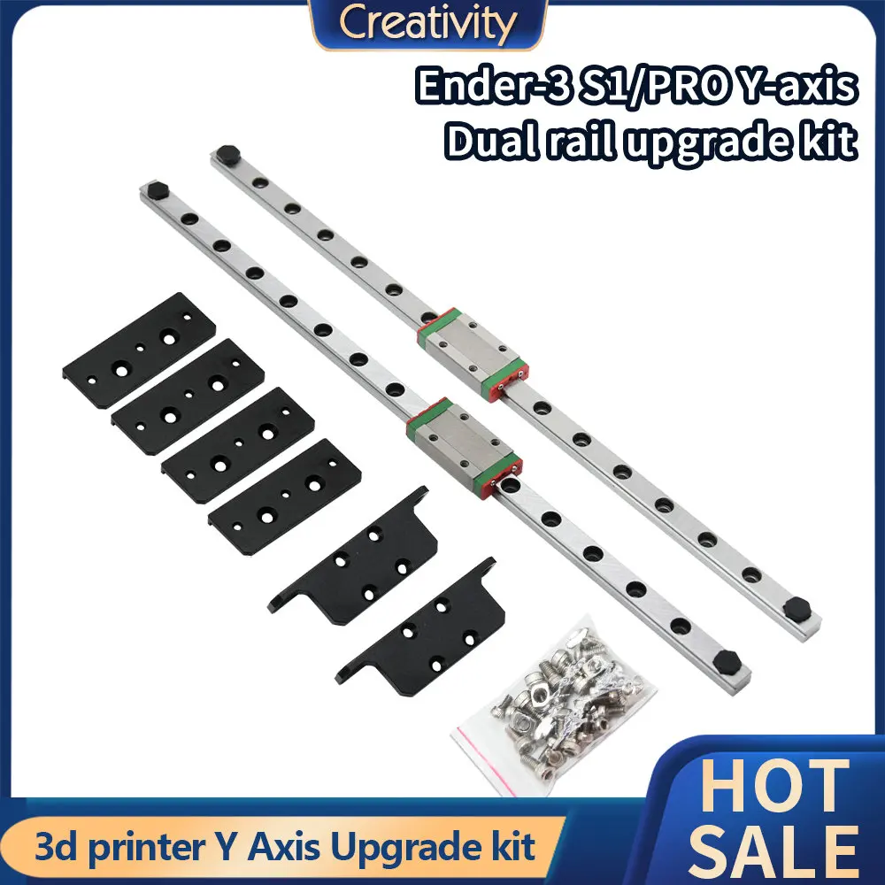 Ender 3 S1 Pro Dual Y Axis Linear Guide upgrade kit MGN9H linear rail upgrade kit For  Ender-3 S1/PRO 3d printer Y Axis Parts