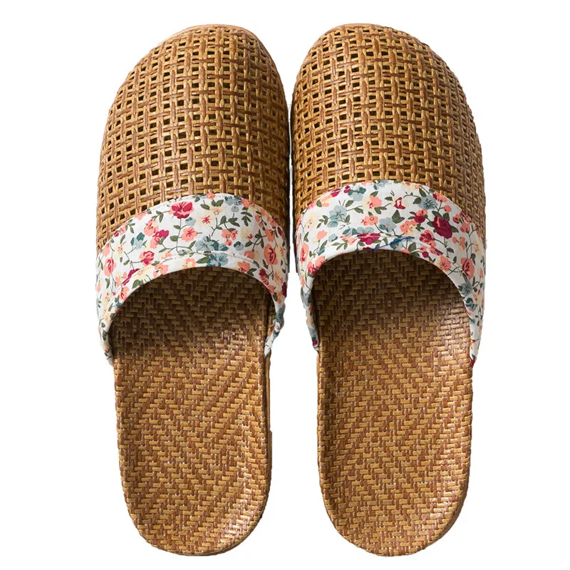 

Wholesale of Baotou rattan grass woven sandals for men and women in summer, indoor and home use, anti slip rattan woven