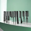 New 10pcs/lot Black Makeup Comb Set Styling Hairdressing Comb in 10 Designs Barber Training Tail Combs Salon HairCut Comb 1
