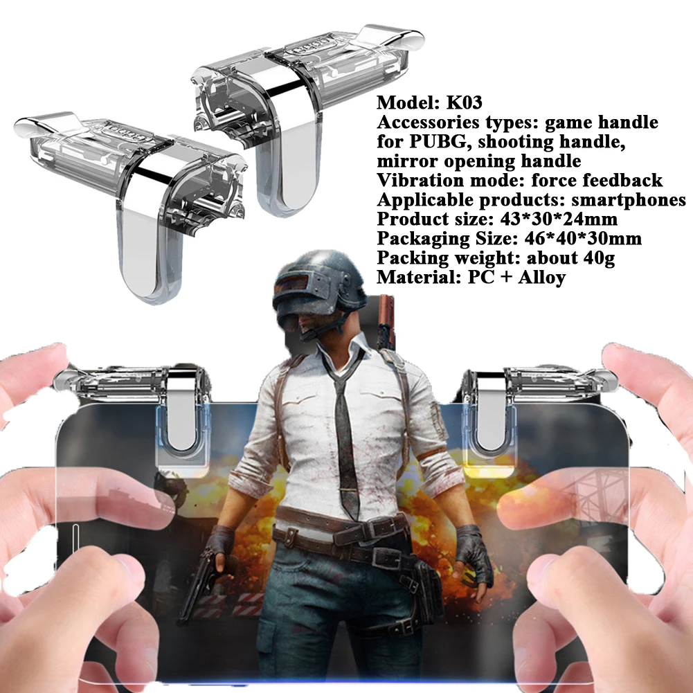 Contrôleur Mobile Physique Pour Jeux – Boutons L1/R1 – Compatible PUBG, Jeux FPS – Téléphones 4,7–6,5 Pouces