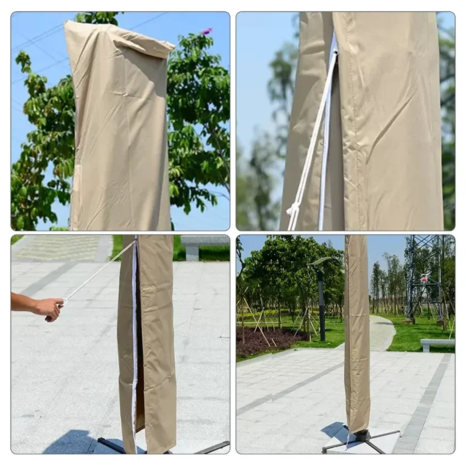 Waterproof Windproof Patio Umbrella Cover with Rod
