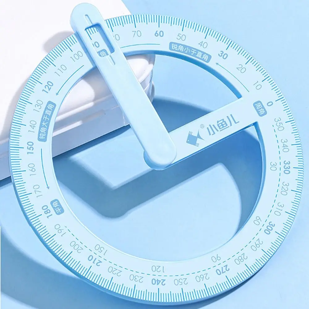 Plastic Ruler Rotatable Ruler for Creative 360 Degree Rotation Angle Draw Pointer Protractor Students