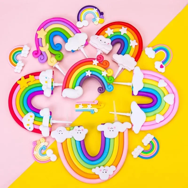 Rainbow Cake Topper Unicorn Nuvole Colorate Love Rainbow Ornaments For Girl Baby Shower Anni Decorazioni Per La Prima Festa Di Compleanno