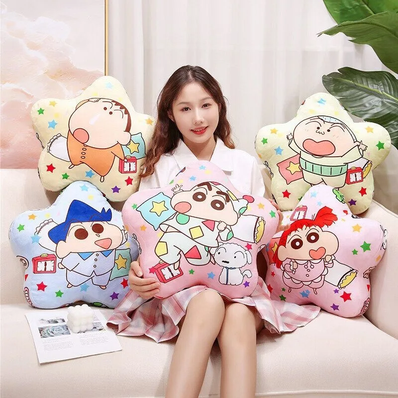 

40 см Crayon Shin-chan плюшевая кавайная игрушка кукла пентаграмма нохара Shinosuke Мягкая Подушка Декор для комнаты аниме плюшевый подарок