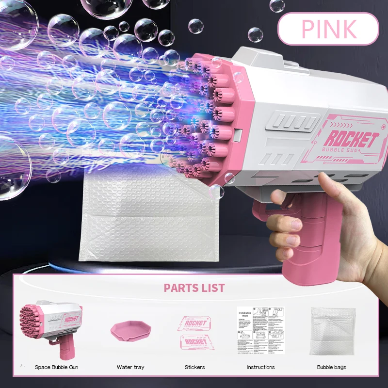 40 Hole Children's Bubble Gun Continuously Bubbles Outdoor Birthday Wedding (Excluding Bubble Liquid and Battery) 6