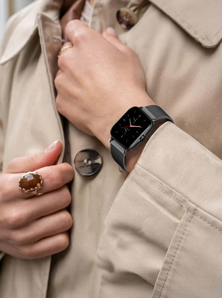 Cinturino In Metallo 20mm Compatibile Con Amazfit GTS 3/2/2e/Mini, GTR 42mm, Bip Series E Altri – Acciaio Inossidabile Regolabile