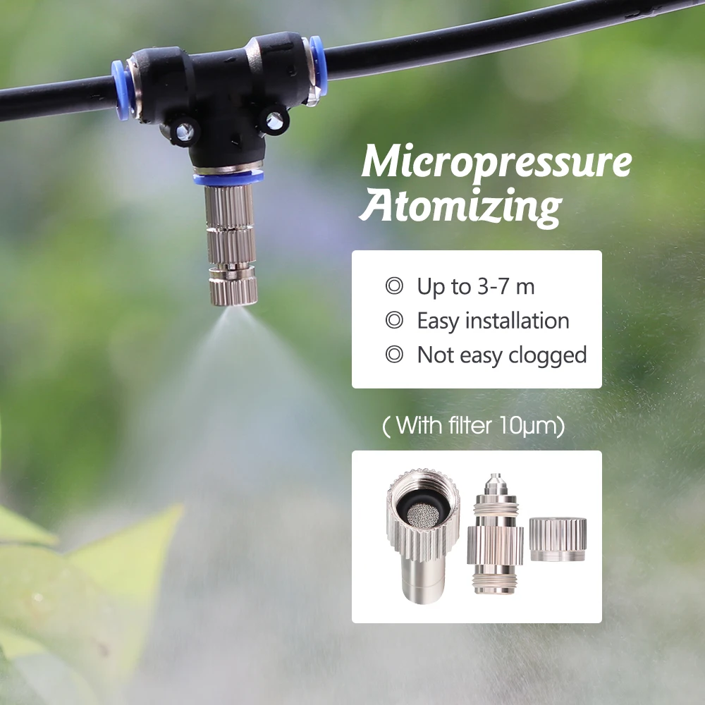 Garden 6mm Irrigation Spray Nozzle 10 PCS with Built-in Filter Low Pressure Cooling System Sliding Lock for Outdoor Watering garden sprinkler garden irrigation nozzle drip irrigation sprinklers garden sprayer nozzles irrigation fittings