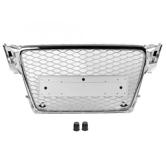 Front Sport Hex Mesh Hood Grill Gloss Black for Audi A4/S4 B8