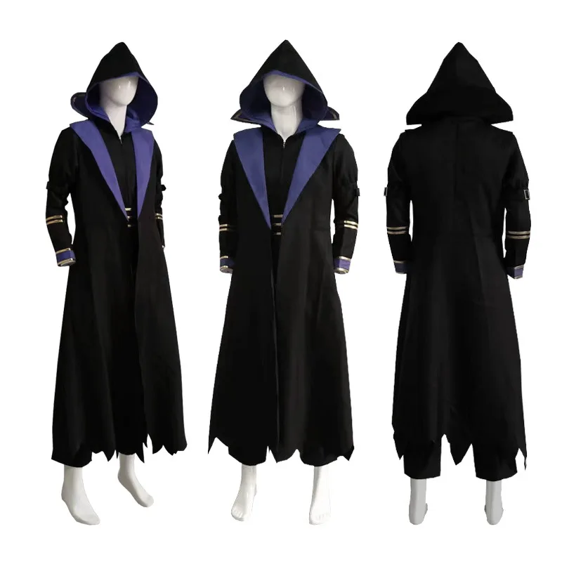Anime The Eminence In Shadow Cosplay Cid Kagenou Costume Black Cloak Uniform Leader Of Shadow Garden Halloween Outfit For Men