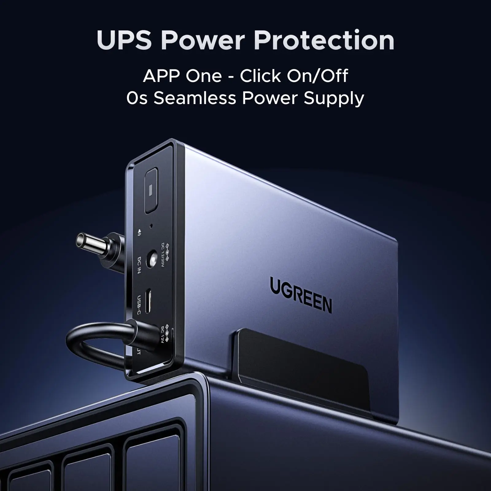UGREEN NAS UPS, 120W DC 배터리 백업 및 서지 보호기, 12000mAh DH2300, DH4300 Plus, DXP2800, DXP4800에만 호환 가능