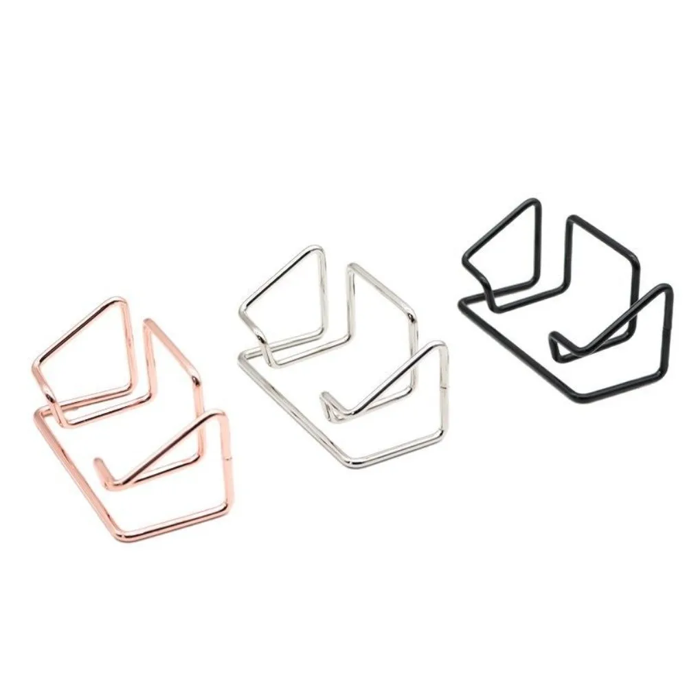 금속 명함 홀더 미니멀리스트 녹슬지 않는 명함 스탠드 공간 절약형 다기능 사진..