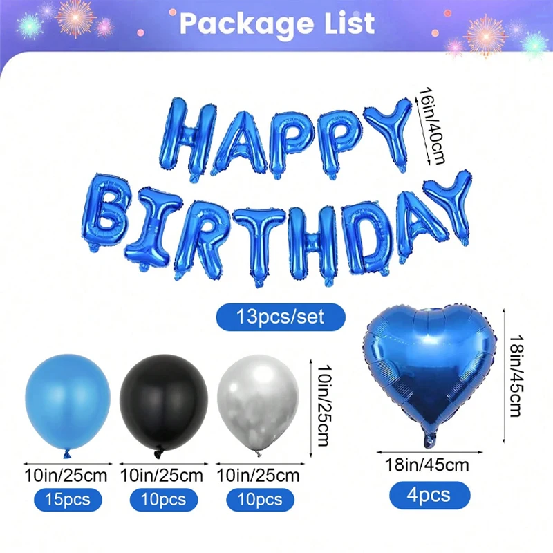 Festone Compleanno 16 Anni Blu Olografico – Lunghezza 3,9 M Con 11 Bandiere