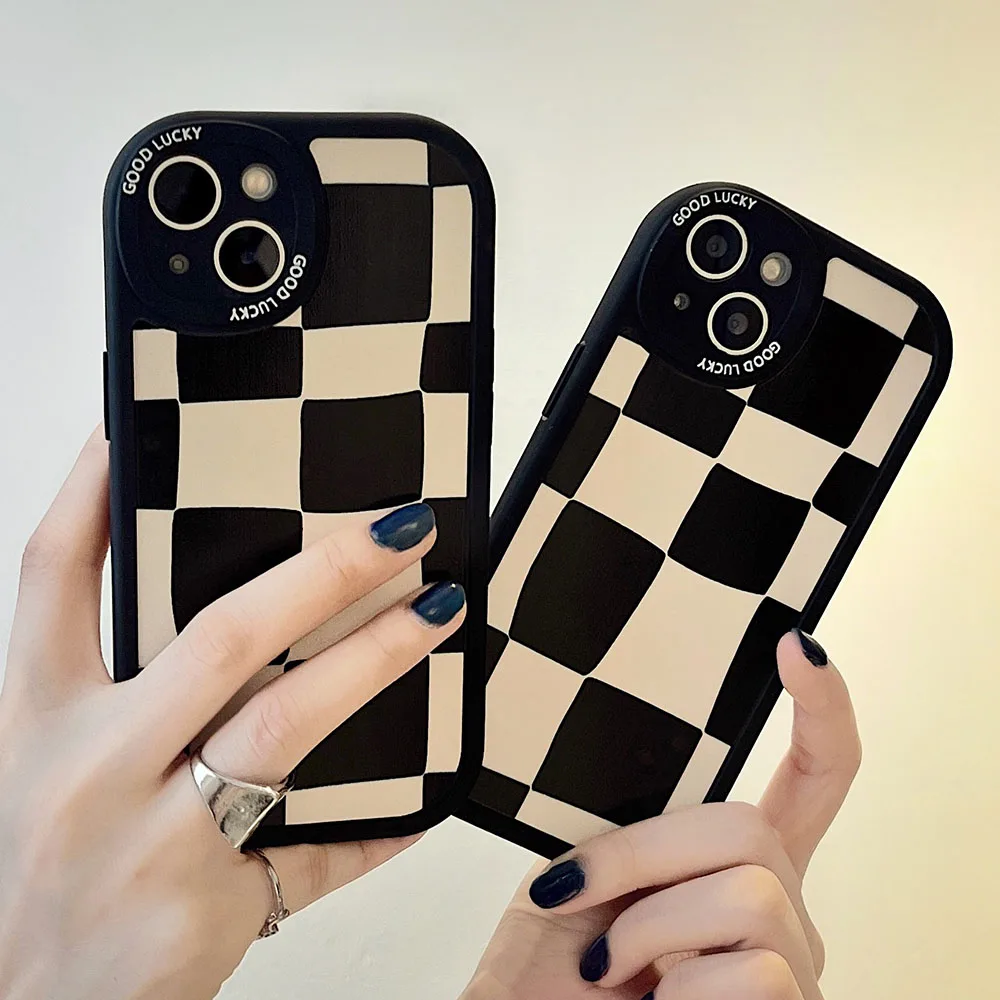 Baby Blue Checkered Phone Case iPhone Case by LUCKY 13