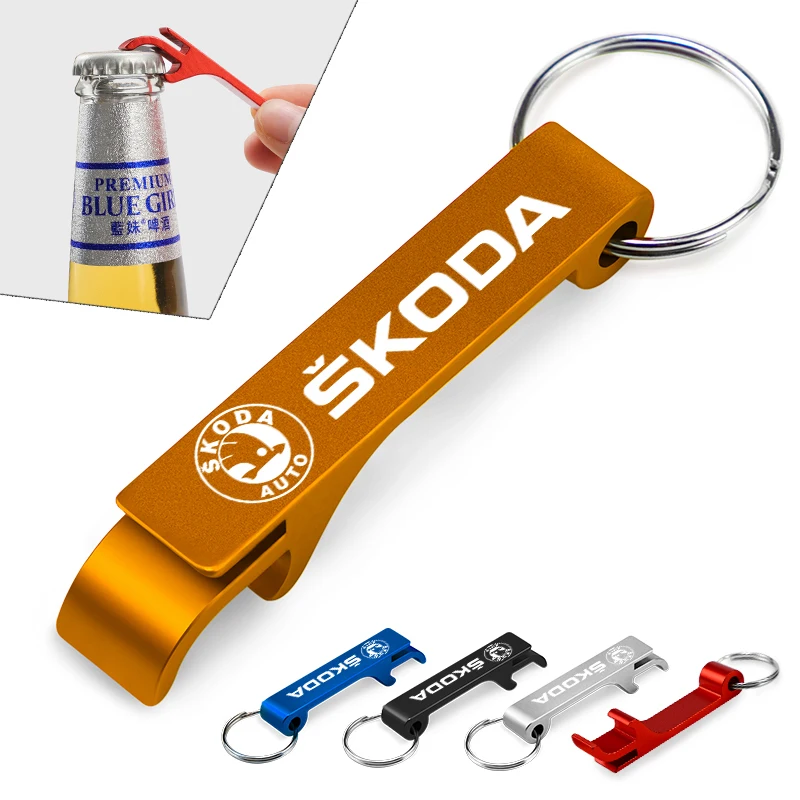 1Pcs Car Accessories Keychain Metal Keyring Key Chain Ring For Skoda Octavia Superb Rapid Kodiaq Karoq Enyaq Yeti Scala RS Fabia