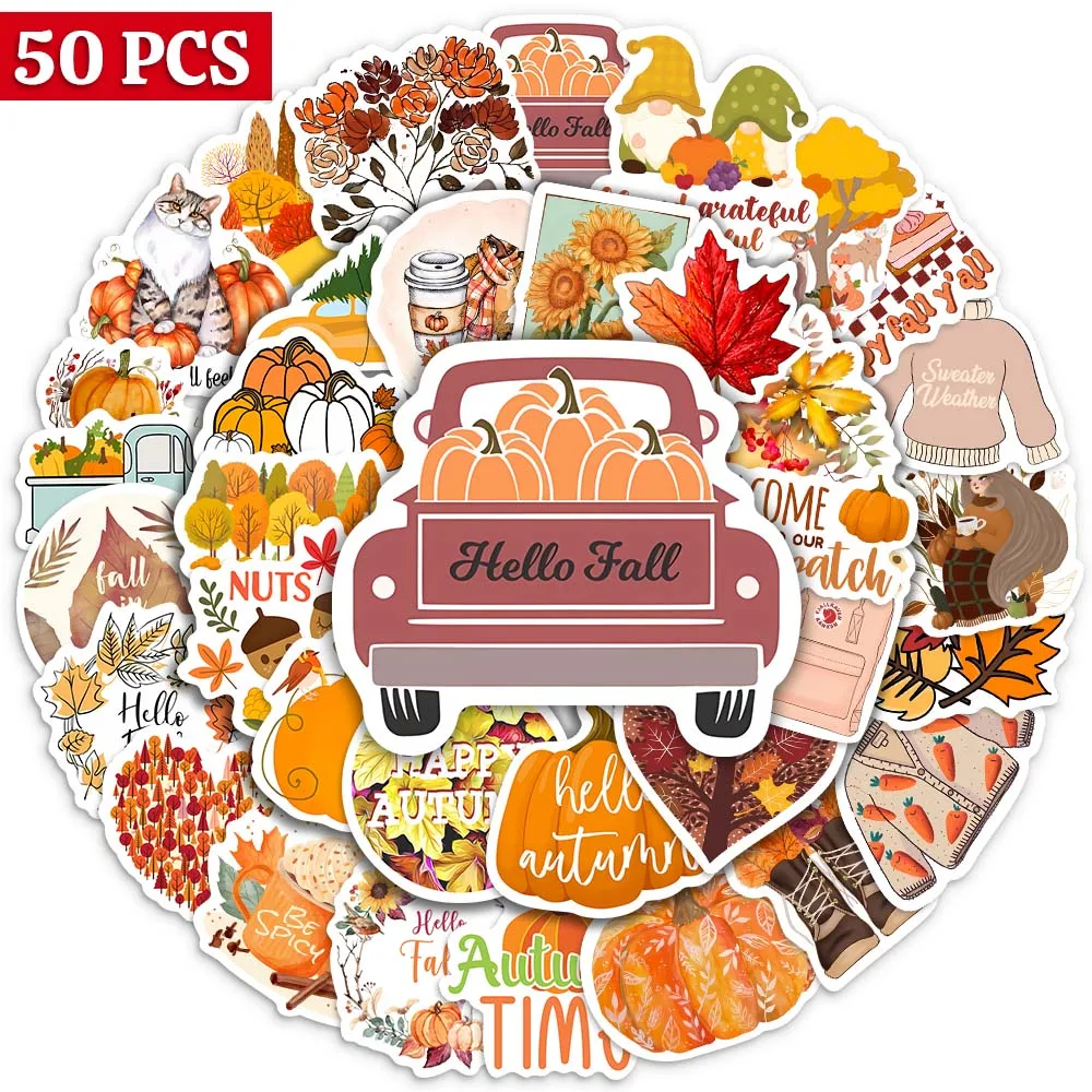 Autumn Stickers Animals Leaves Pumpkins Plants Clothes Decals DIY Skateboard Laptop Luggage Cup Motorcycle Phone PVC Waterproof animal stickers,decorative stickers,decorative labels stickers,self adhesive stickers,adhesive stickers,custom stickers,stationery stickers,cartoon sticker,cartoon stickers