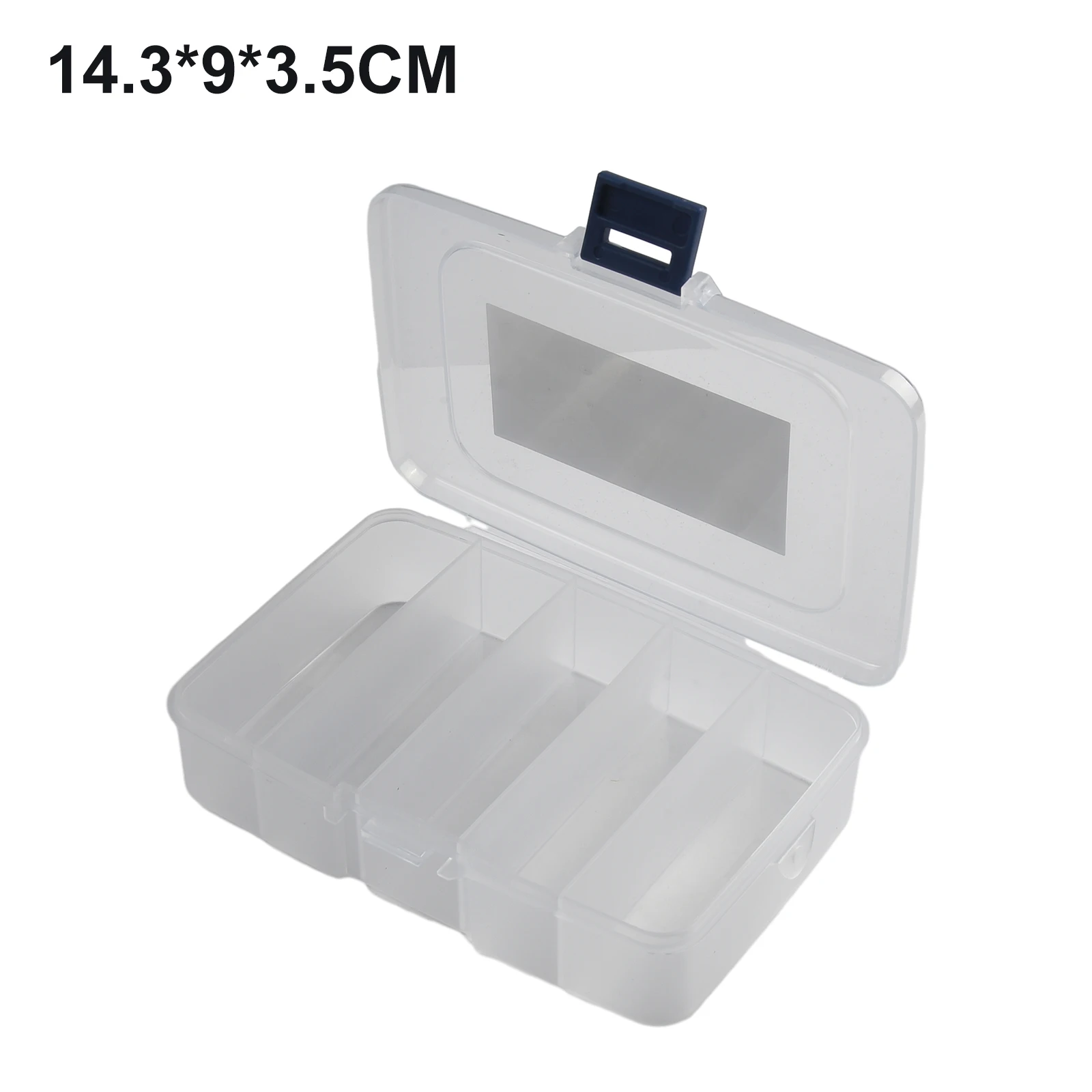 

14.3*9*3.5cm 5 Grid Plastic Translucent Storage Box For Replacing Fishing Gear Bait Hardware Tool Parts Tool Storage Box
