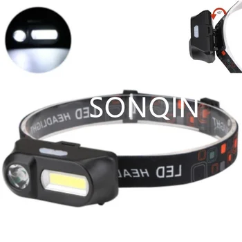 USB 충전식 18650 헤드 토치, 강력한 6000LM 방수 헤드라이트, 캠핑 낚시 랜턴, Q5 COB LED 헤드램프