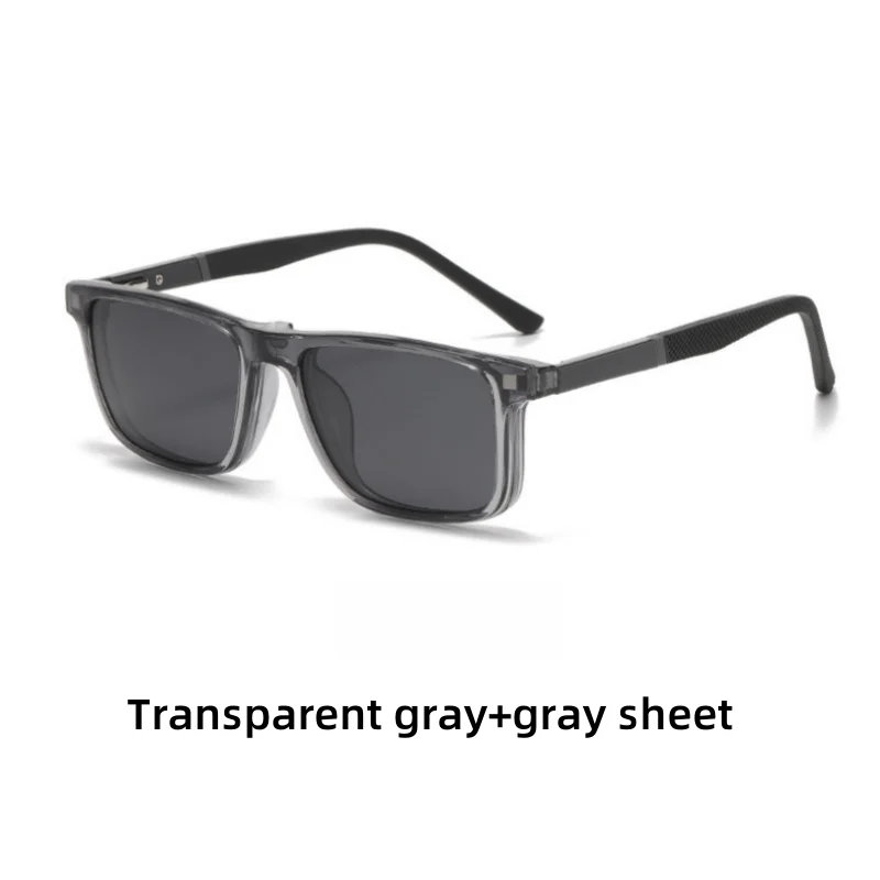 Lzabella Herren-Brille, magnetisch, zum Aufstecken, Myopie-Brille, 6-in-1, polarisierte Sonnenbrille, quadratisch, für den Außenbereich, Fahrbrille 3311 – Detail 12