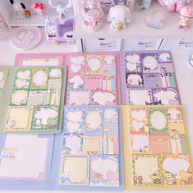 

Sanrio Kuromi Note Book Convenience Stickers N Times Stickers Cartoon Cinnamoroll Pompompurin Pochacco Notepad Letter Paper Toys