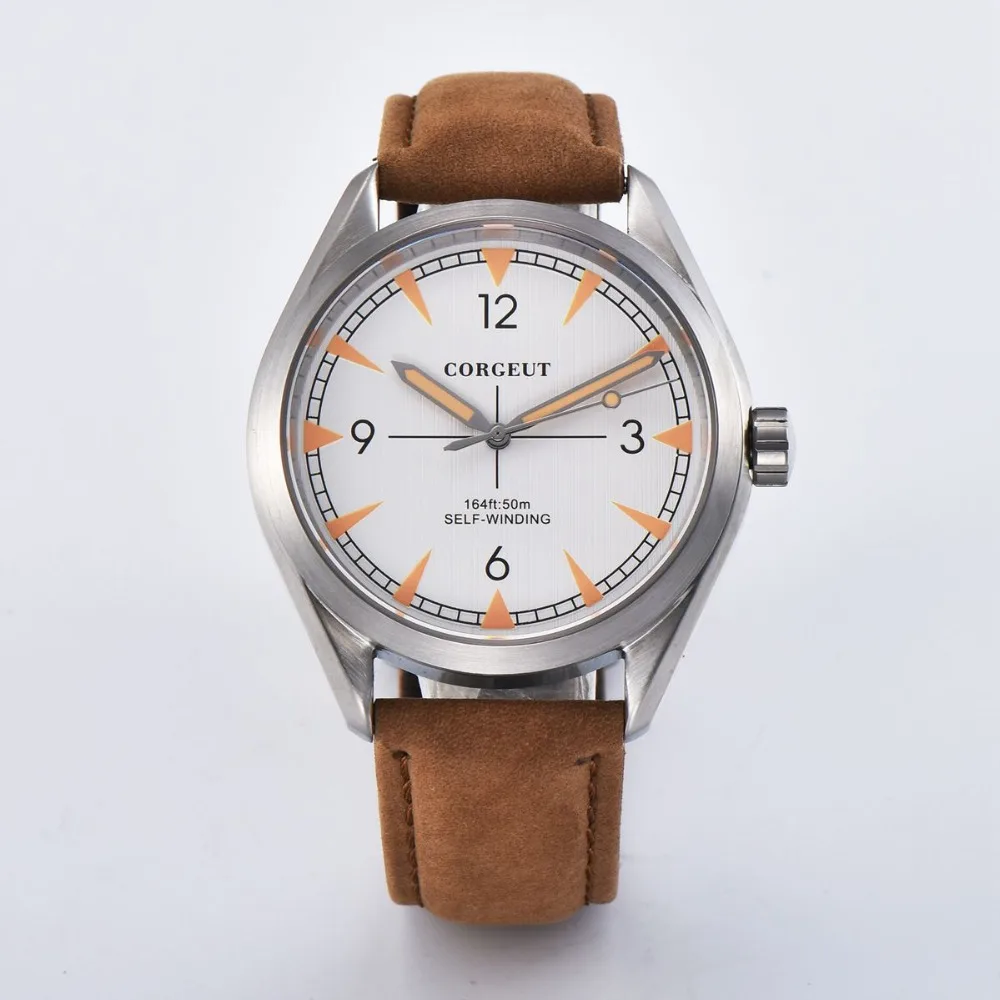 

41mm luxury Fashion Corgeut Automatic machinery watch clock Sterile dial Sapphire Glass Stainless steel Leather watch band watch