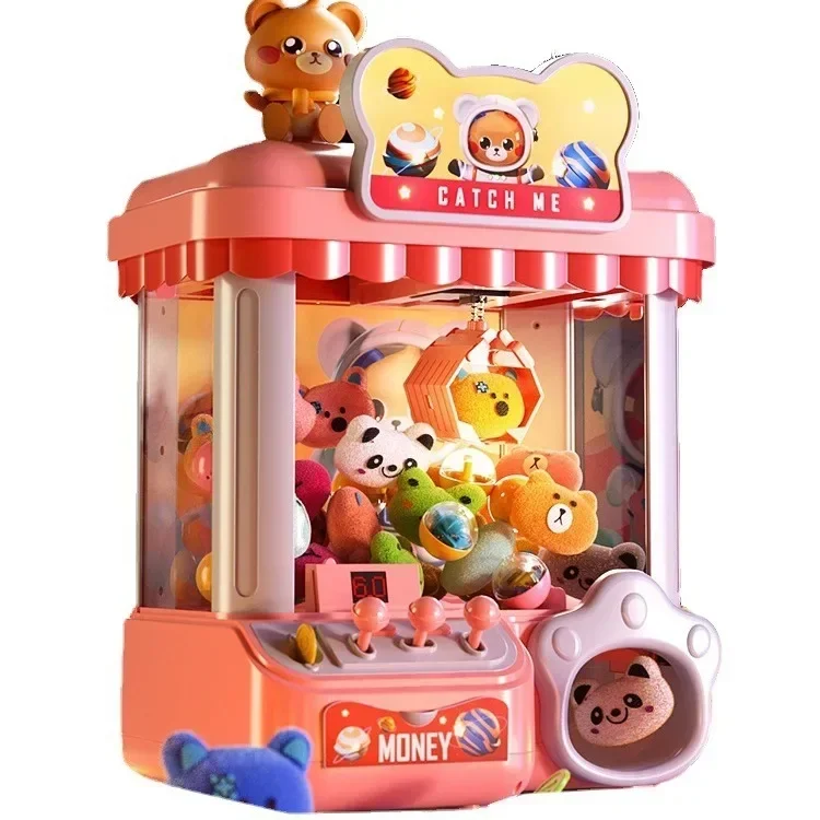 Small Claw Machine Household Indoor Mini Coin Operated Gaming Machine Doll Egg Twisting Machine Girl's Birthday Gift Prize Toys 5