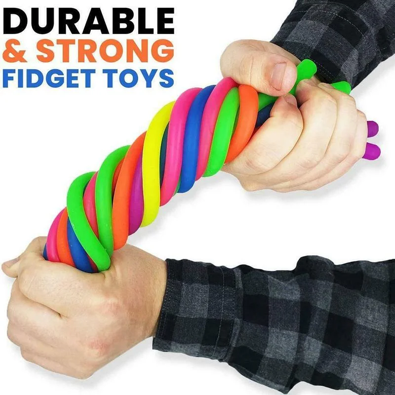 Colorful Soft Rubber Decompression Elastic Rope Toys Children DIY Winding Pull Noodle Rope Toy Party Game Props Gifts