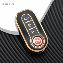 Premium TPU Car Key Case Cover - Durable Folding Protective Shell (Black only case)