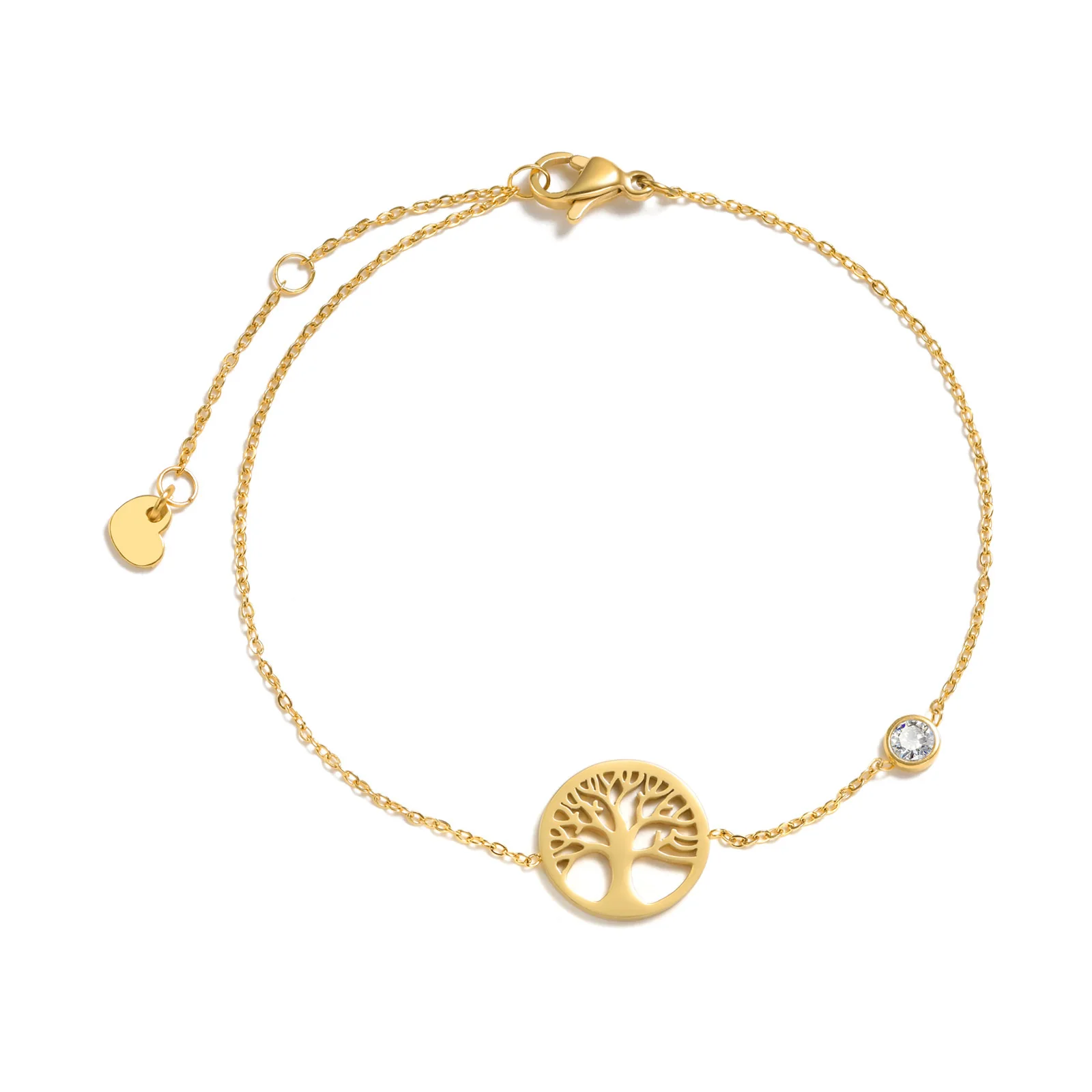 Bracciale rigido con ciondolo luna crescente e stella oro