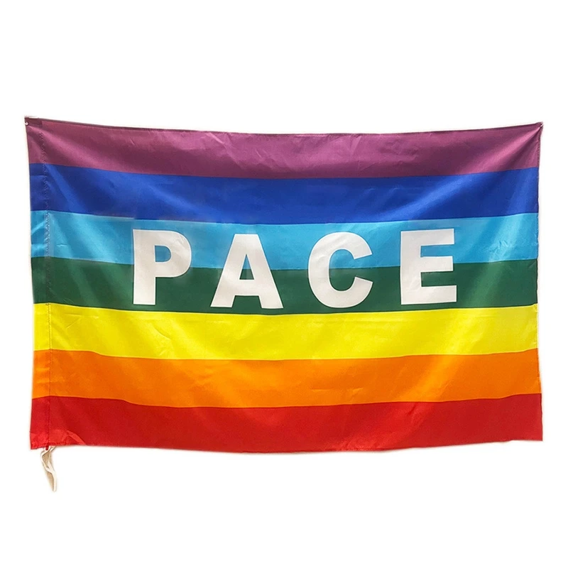 

Радужный флаг PACEPEACE, полиэстер, мир, красочный флаг, украшение для внутреннего и открытого сада, двора, украшение