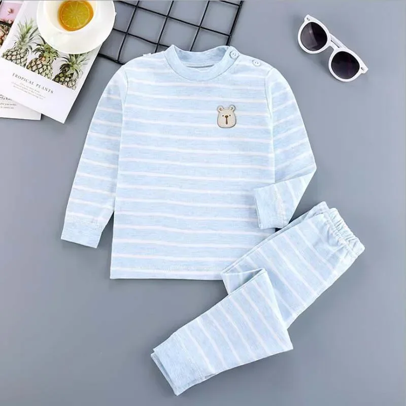 Cotton Children Sets Kids Clothes Boys Girls Children's Clothing Cartoon Autumn Winter Tops Pants Sleepwear Underwear Baby