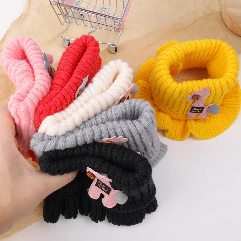 Children's Knitted Scarf Cartoon Giraffe Fake Collar Winter Warm Joker Collar for Boys and Girls Scarf Windproof Knitted