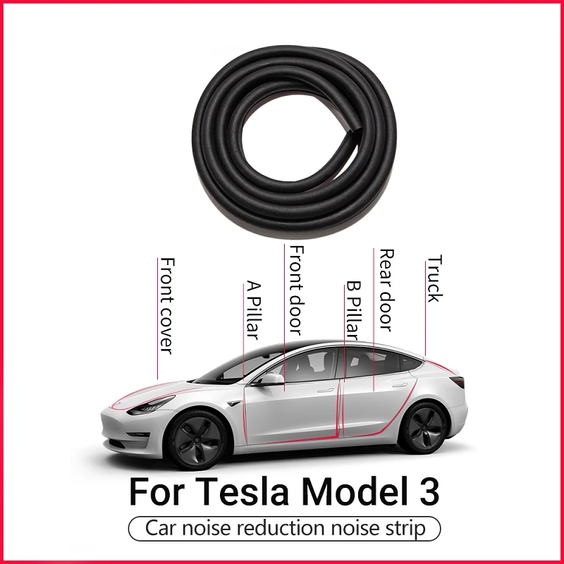 Rubber Car Seal Soundproof Kit Auto Door Protector Seal Strip For Tesla Model 3 2022 Accessories