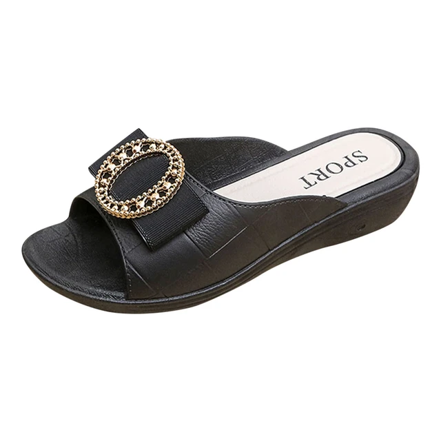 Women Sandals Fashion Summer Open Toe Simple Solid Sandals For