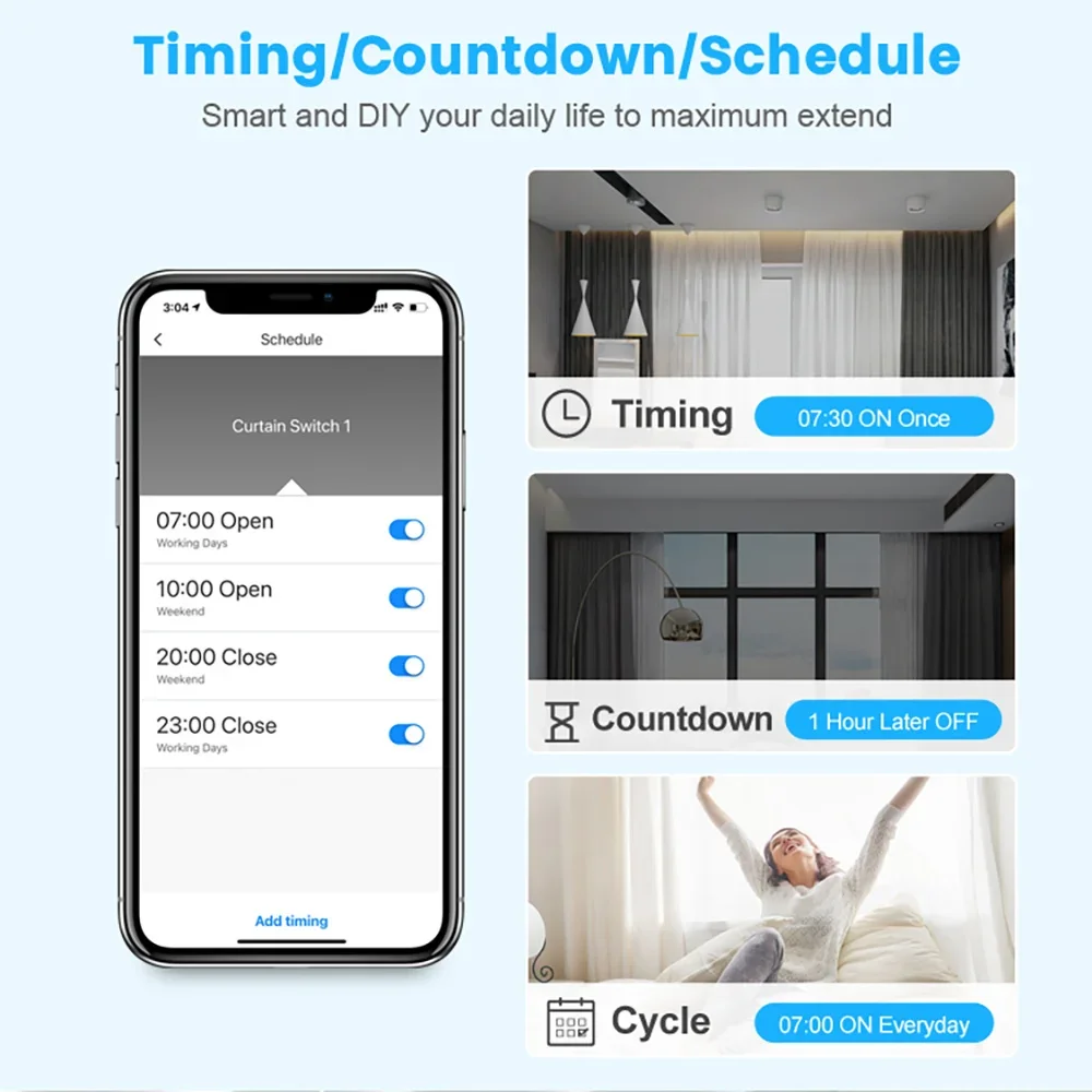 10A WiFi Smart Relay Switch Wireless Remote Control Timing Function Compatible with Alexa Google Home Ewelink Tuya