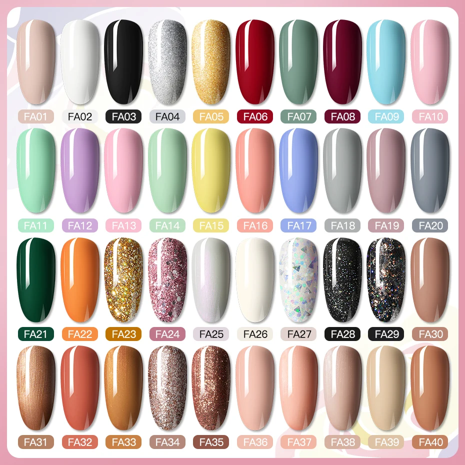 Description Picture 4 of itemROSALIND 80 Colors Gel Nail Polish Soak Off UV Lamp Semi Permanent Glitter Shiny Nail Gel Matt Top Coat Effect Gel Varnish